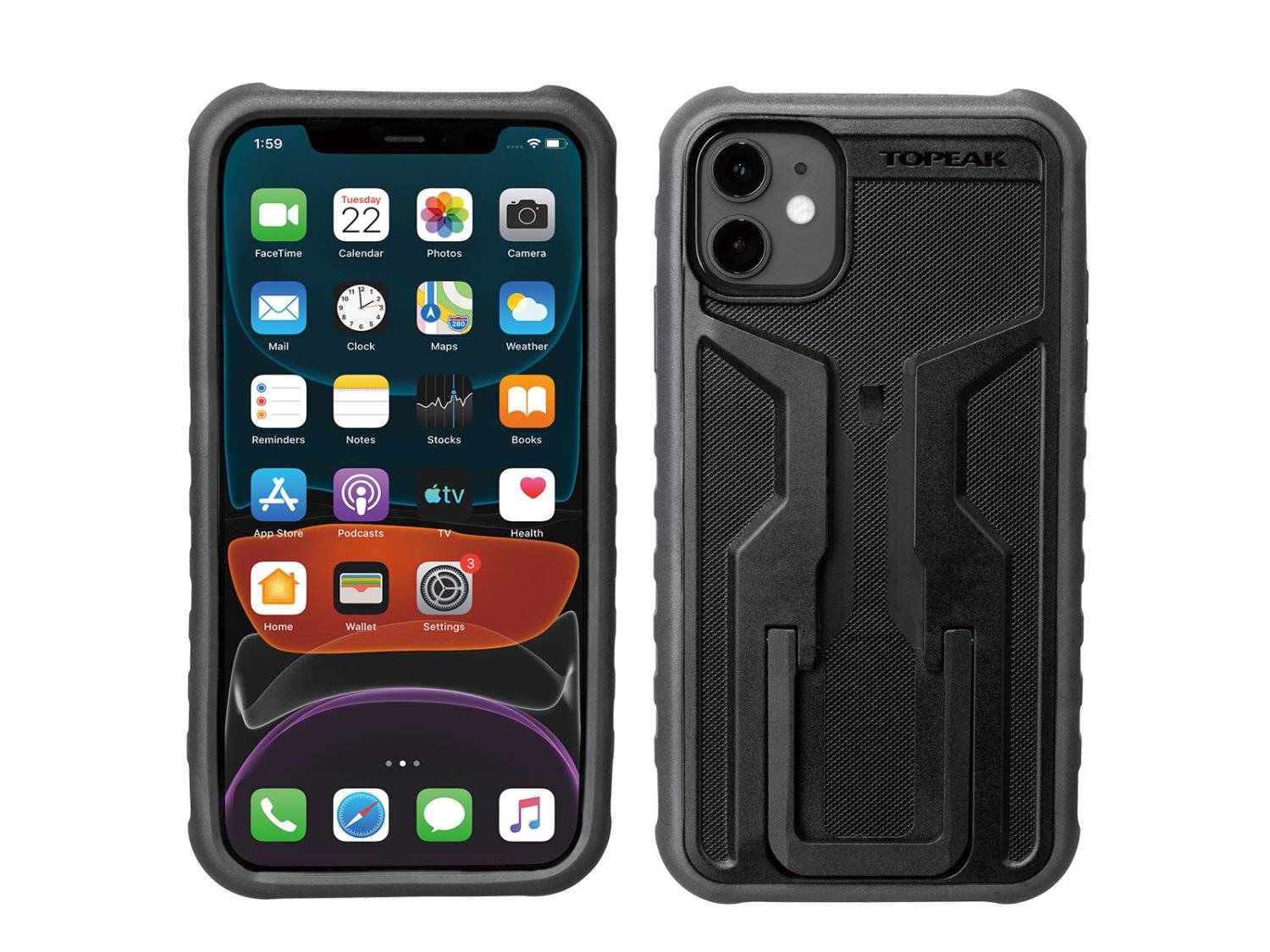 Купить чехол для смартфона topeak ridecase w/ridecase mount works w/iphone  11, с креплением, black/gray, tt9862bg, цена в интернет магазине  Навелосипеде.рф